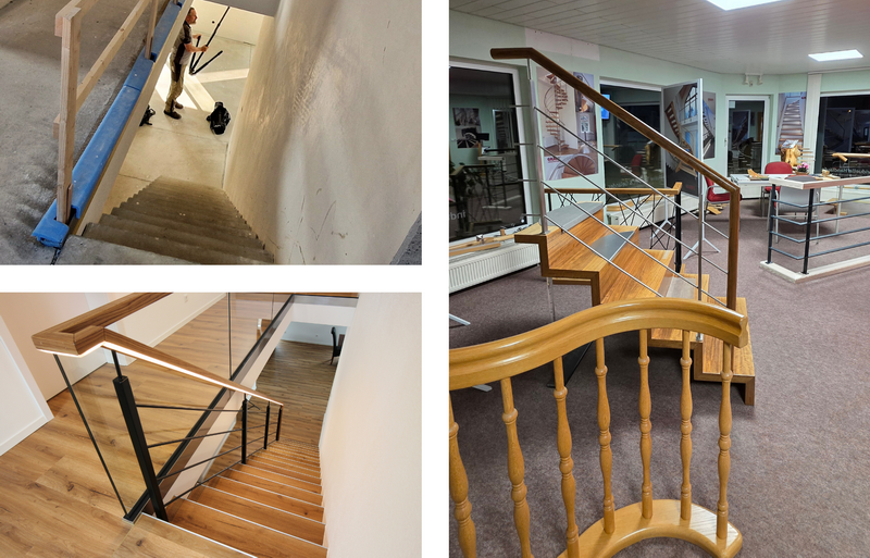 Beratung zum Geländer einer Betontreppe und unsere Gestaltungslösung in Stahl, Holz & Glas   Bildquelle: GRÄFE