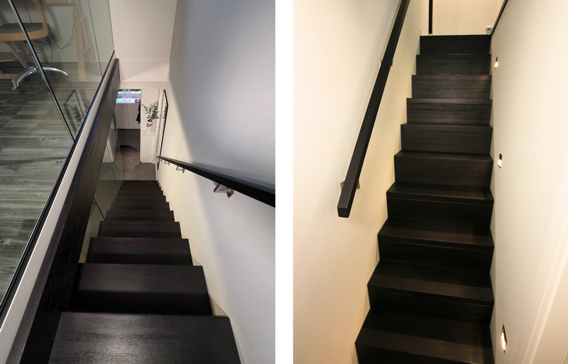 glastragende Treppe von oben - geschlossene Kellertreppe passend zur Haupttreppe  Bildquelle: GRÄFE