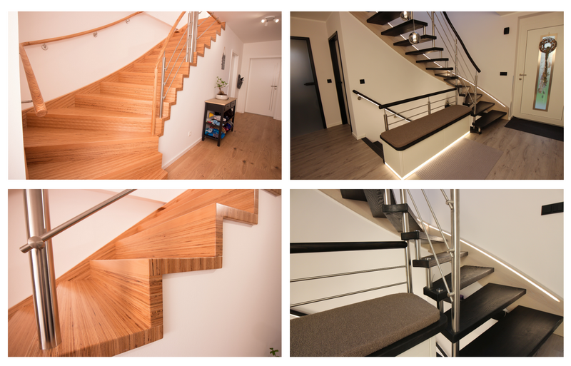 links: Baubuche PUR-lack seidenmatt   rechts: Treppe in RUBIO Öl farbig silber und schwarz    Bildquelle: GRÄFE