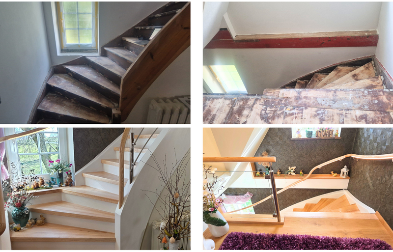 vorher - nachher - Vergleich der Treppenbelegung  Bildquelle: GRÄFE