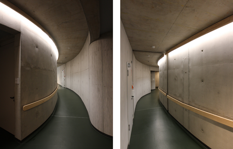 Rampen und Ebenen des Flures mit Innenhandlauf und Lichtblenden   Bildquelle: GRÄFE