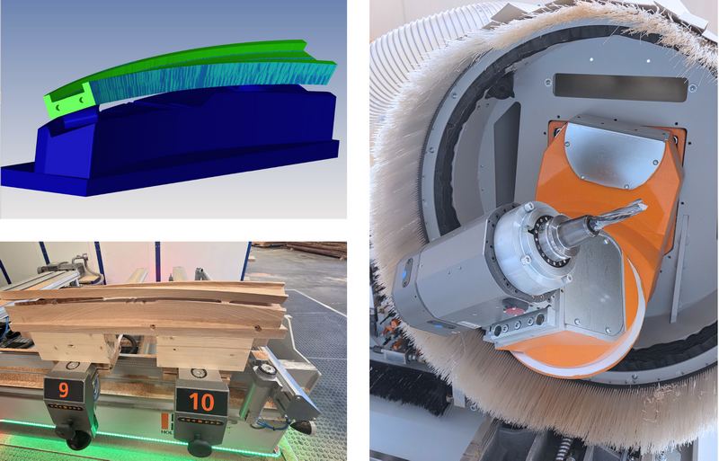 dreidimensional gebogener Handlauf in CAD-Theorie und Fräspraxis mit nur einer Aufspannung Bildquelle: GRÄFE dreidimensional gebogener Handlauf in CAD-Theorie und Fräspraxis mit nur einer Aufspannung Bildquelle: GRÄFE