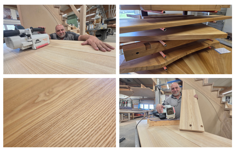 Esche gebürstet als lebendige Oberfläche der Holztreppe    Bildquelle: GRÄFE