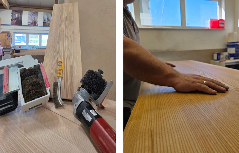 Esche gebürstet als lebendige Oberfläche der Holztreppe    Bildquelle: GRÄFE