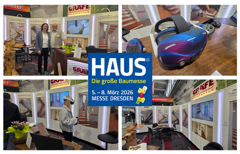 Messestand Haus2026 mit innovativer Treppenvisualisierung durch VR-Technik   Bildquelle: GRÄFE
